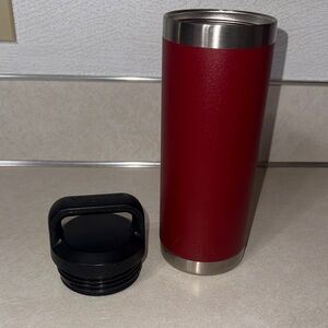 YETI Red Tumbler with Black Cap